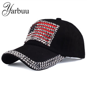 Red and Black Rhinestone Cap