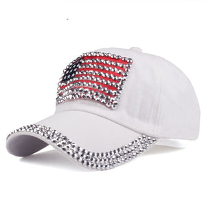 Red and Black Rhinestone Cap