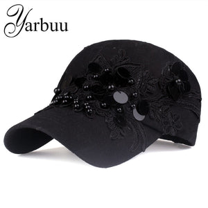 Black Flowers Cap