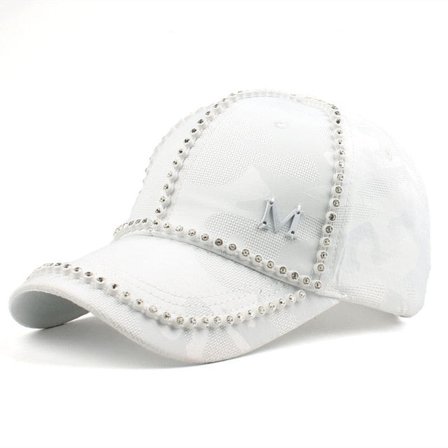 Rhinestone M Cap