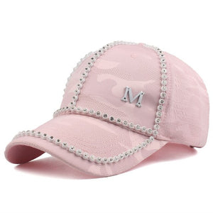 Rhinestone M Cap